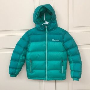 Marmot hooded puffer, ski jacket, kid’s size M
